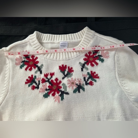NWT: Girls Embroidered Cotton Holiday Sweater. - Picture 7 of 10